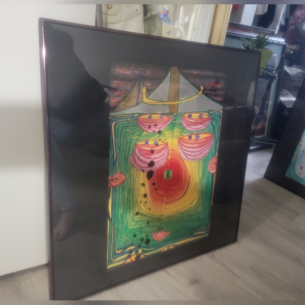 VTG LTDED Friedensreich Hundertwasser "612" Signed Offset Print Rising At Noon